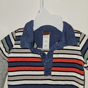 Tea Collection Multicolor Striped Bodysuit 3-6 Month Long Sleeve Romper